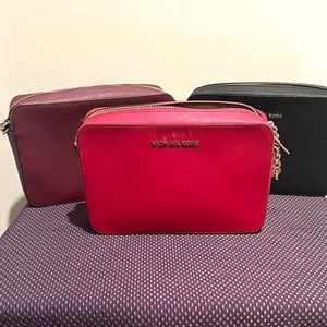 SOLD. Michael KORS Ginny Red Saffiano Leather Crossbody Handbag